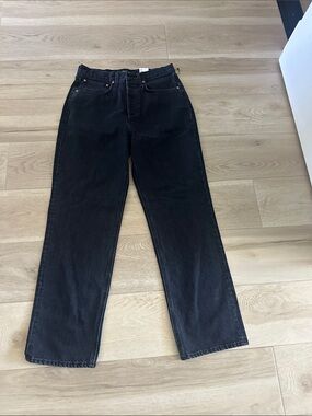 Denim Forum Black Straight-Leg Jeans